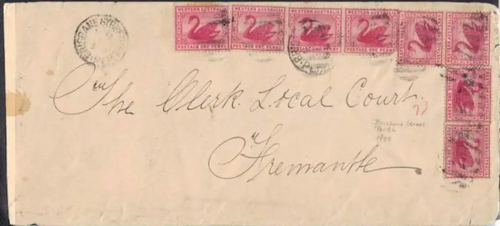 1899 (5th July) Brisbane St, Perth with 1d red ... Image 1++