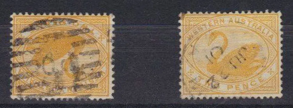 1899 2d yellow "W Crown A" wmk inverted used with ... Image 1++
