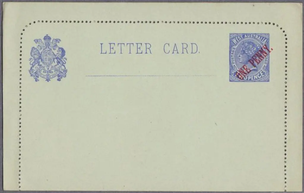 2d ultramarine QV letter card surcharged ONE PENNY ... Image 1++