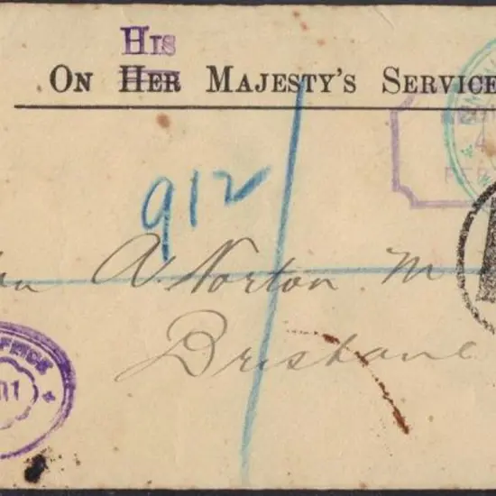 1901 (4th May) OHMS cover from Perth to Brisbane ...