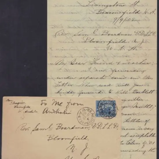 1902 (13th Sept) 2½d blue swan with Beaconsfield ...