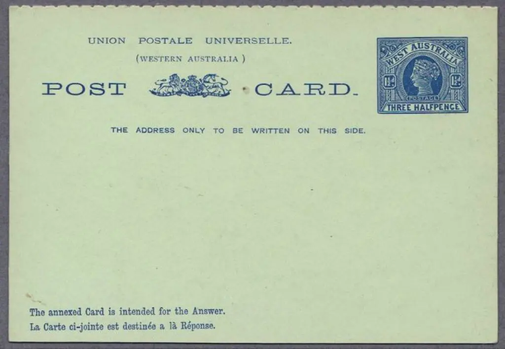 1902 QV 1½d + 1½d Paris blue unused Reply card in ... Image 1++
