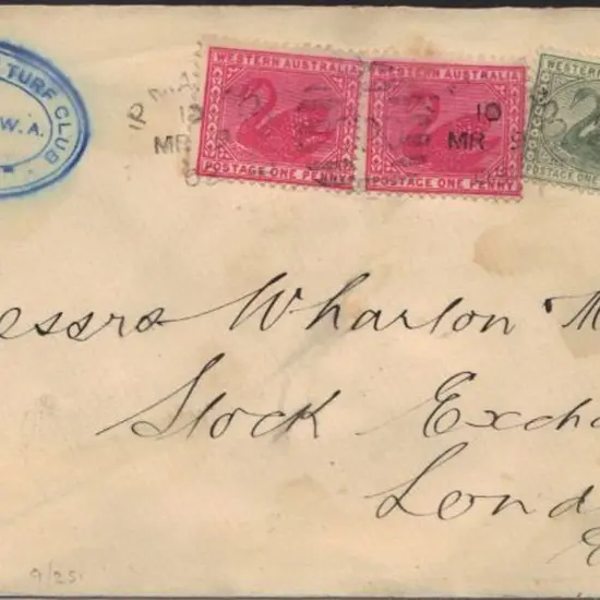 1903 (9th Mar) Canning Park Turf Club cover (ORS ...