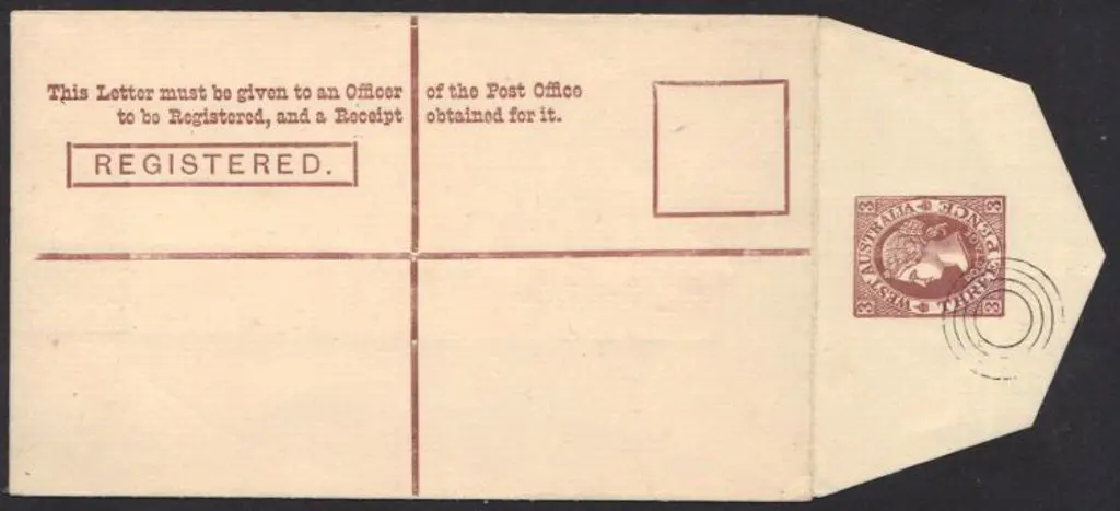 1903 WA registered envelope RE2 with UPU 4-ring ... Image 1++