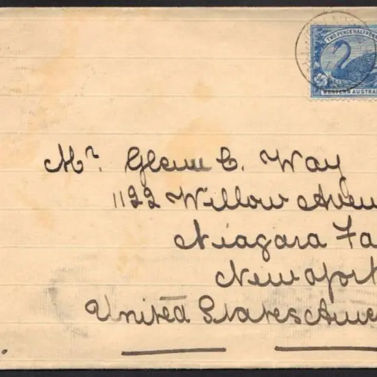 1905 (27th Mar) 2½d blue swan on cover to New York ...