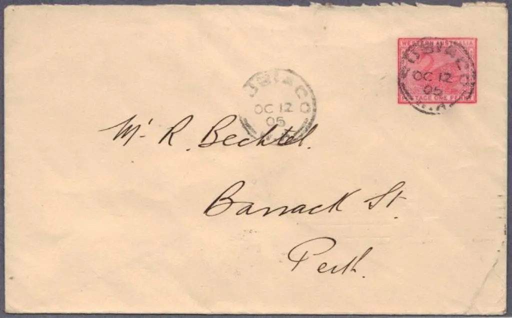 1905 (12th Oct) 1d rosine PSE with SUBIACO OC 12 ... Image 1++