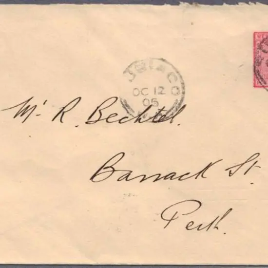 1905 (12th Oct) 1d rosine PSE with SUBIACO OC 12 ...
