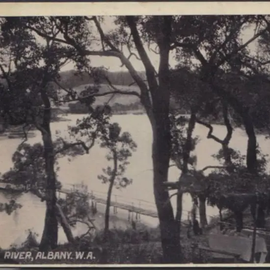 Postcard b&w "Kalgan River, Albany WA" published ...
