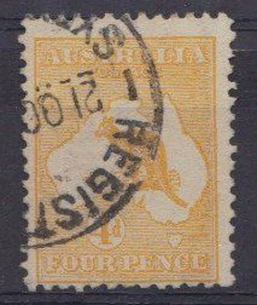 1913 1st wmk 4d orange-yellow shade. Centred low. ... Image 1++
