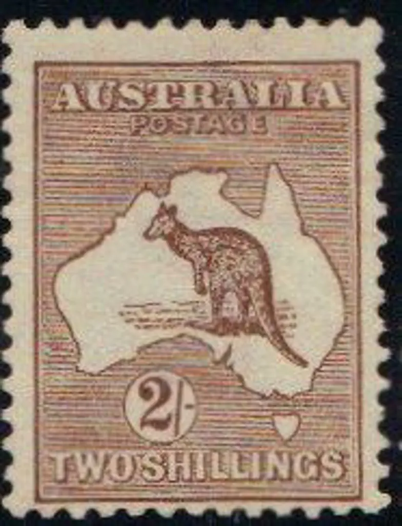1913 1st wmk 2/- brown MLH, centred low. Strong ... Image 1++