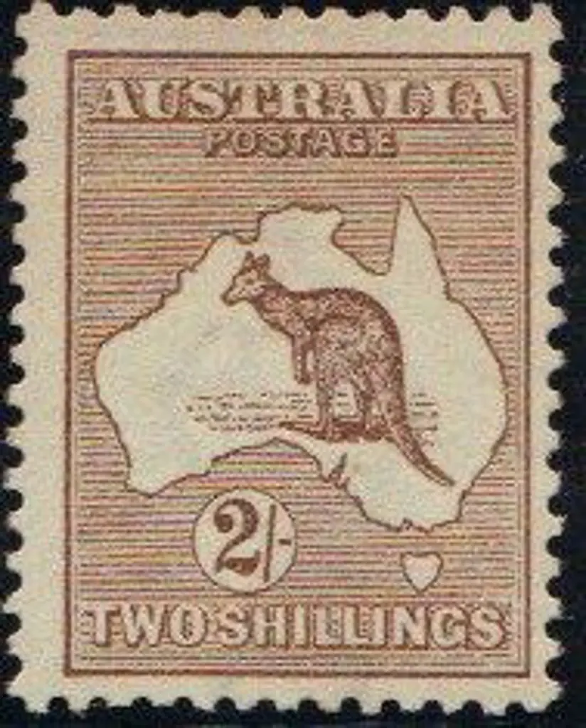 1913 1st wmk 2/- brown. One split perf at top & ... Image 1++