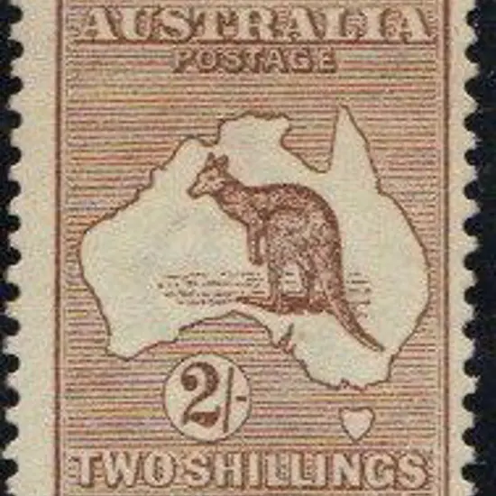 1913 1st wmk 2/- brown. One split perf at top & ...