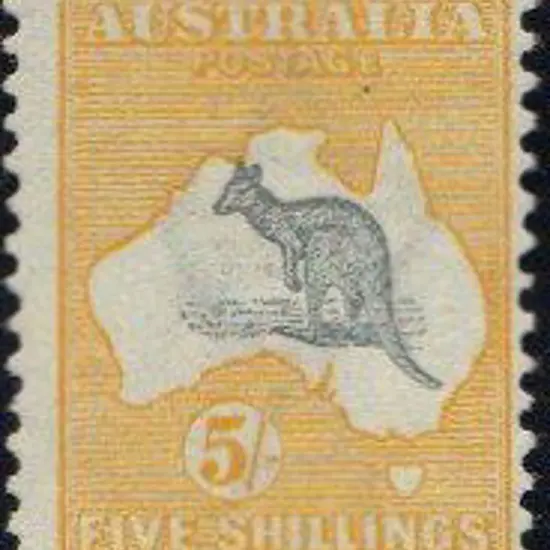 1913 1st wmk 5/- grey & yellow. MUH fresh & with ...