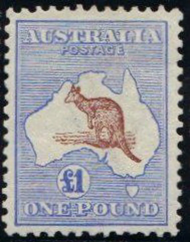 1913 1st wmk £1 brown & blue. MLH, well centred ... Image 1++