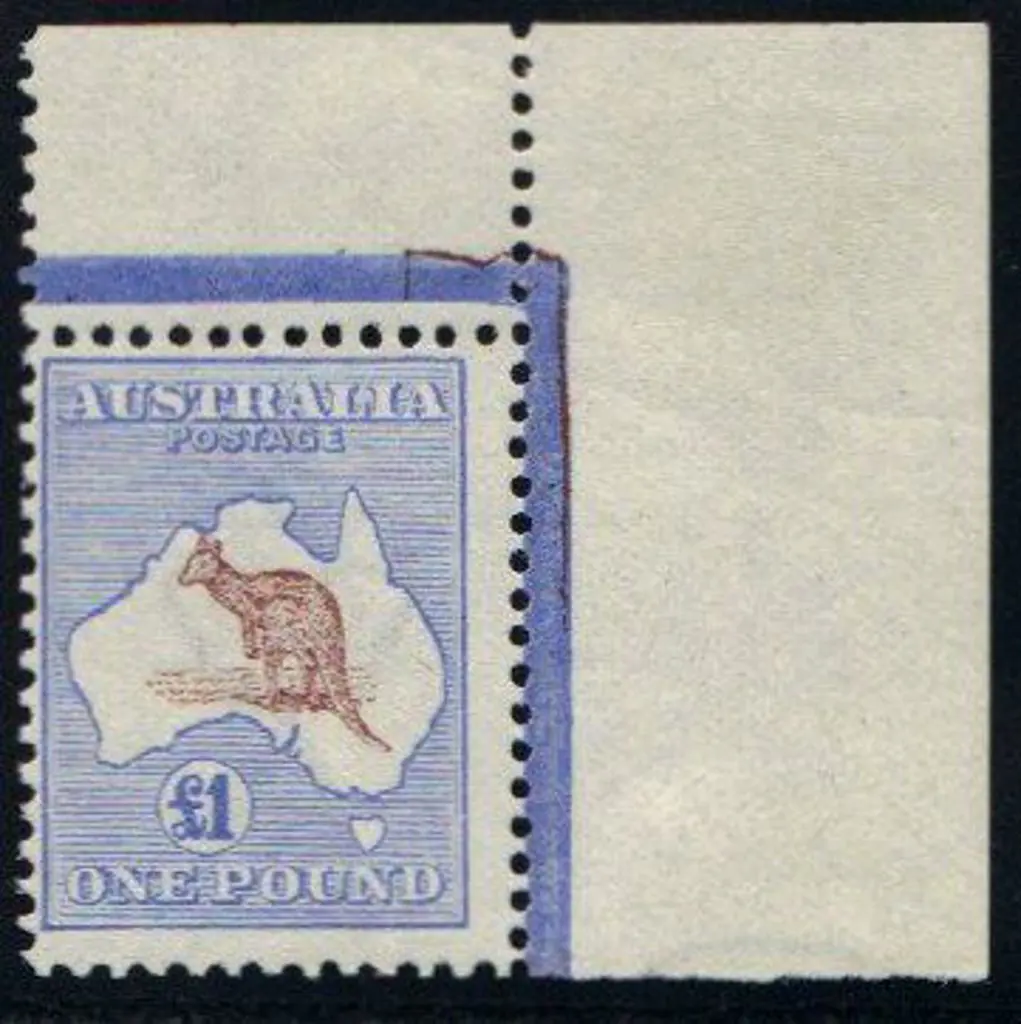 1913 1st wmk £1 brown & blue. MUH marginal copy ... Image 1++