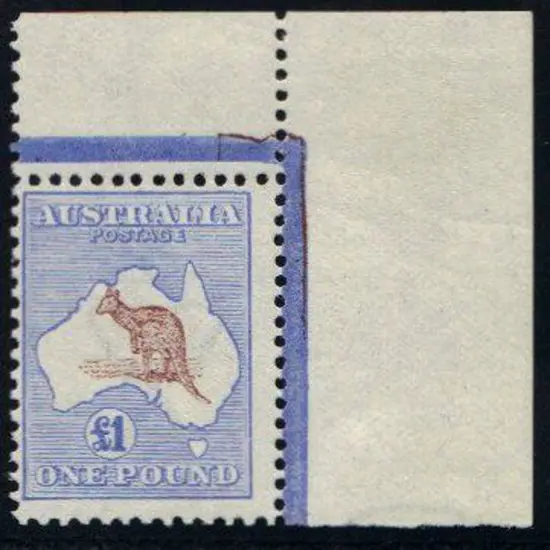1913 1st wmk £1 brown & blue. MUH marginal copy ...