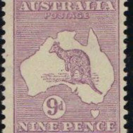 1915 2nd wmk 9d violet MLH & centred slightly to ...