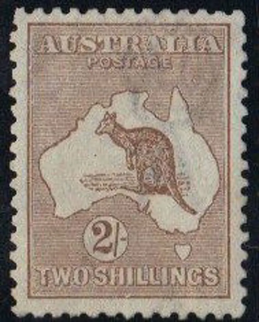 1915-28 3rd wmk 2/- brown MLH (hinge sweated off) ... Image 1++