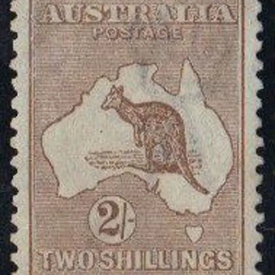 1915-28 3rd wmk 2/- brown MLH (hinge sweated off) ...