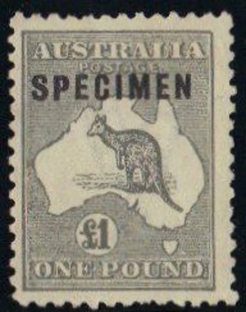 1923-24 New colours 1924 £1 grey kangaroo ... Image 1++
