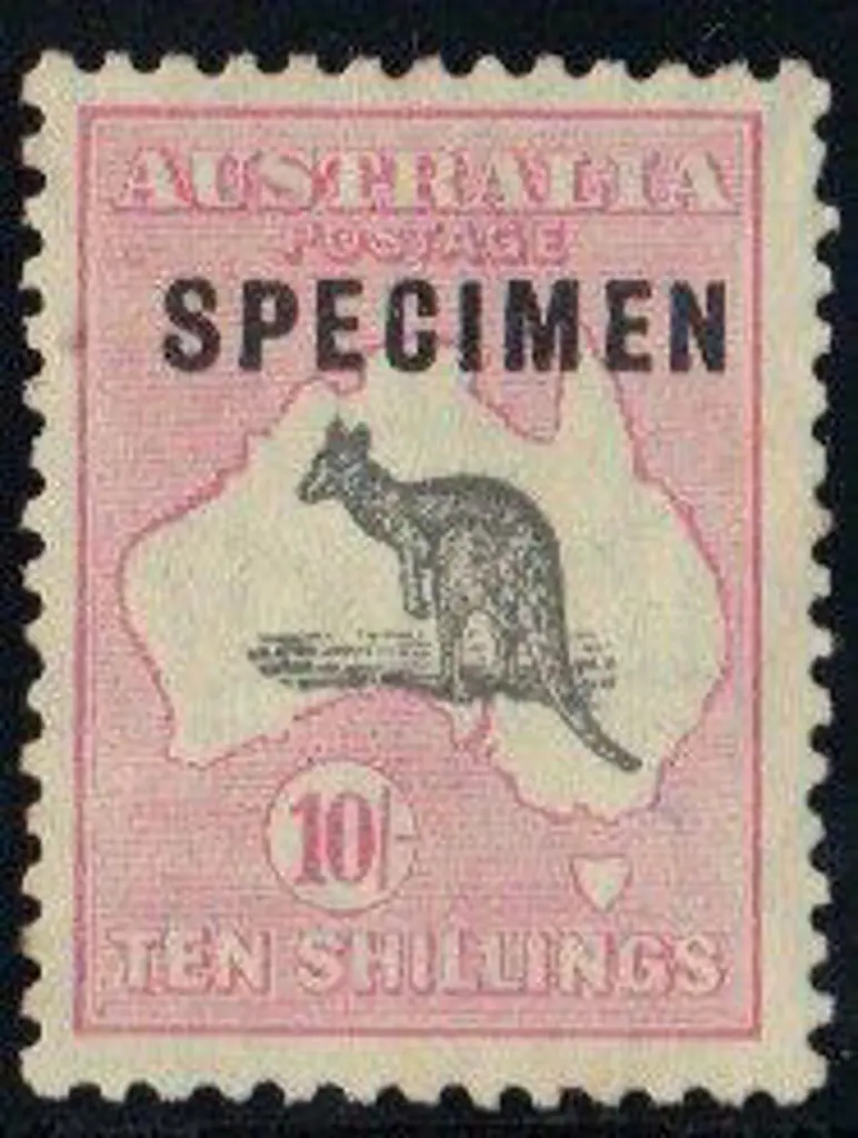 1929-30 Smult 10/- grey & pink kangaroo ... Image 1++