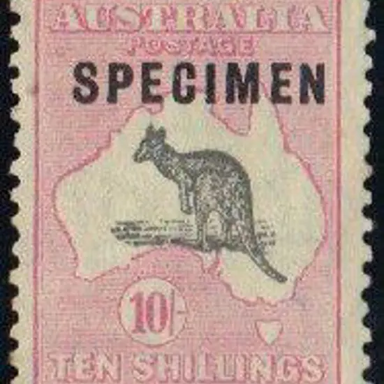 1929-30 Smult 10/- grey & pink kangaroo ...