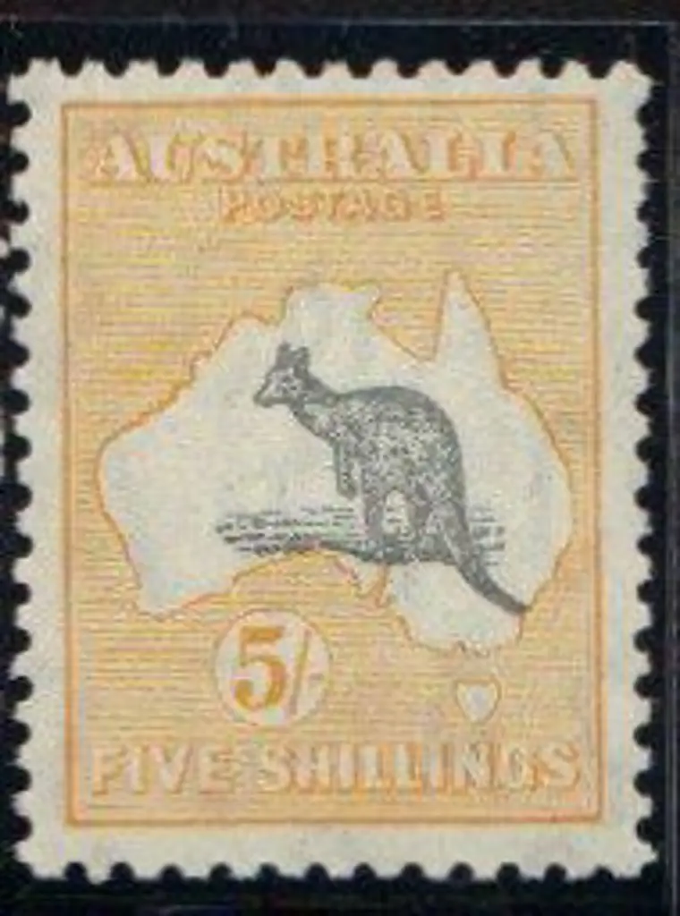 1931-36 CofA 5/- grey & yellow. MUH & well ... Image 1++