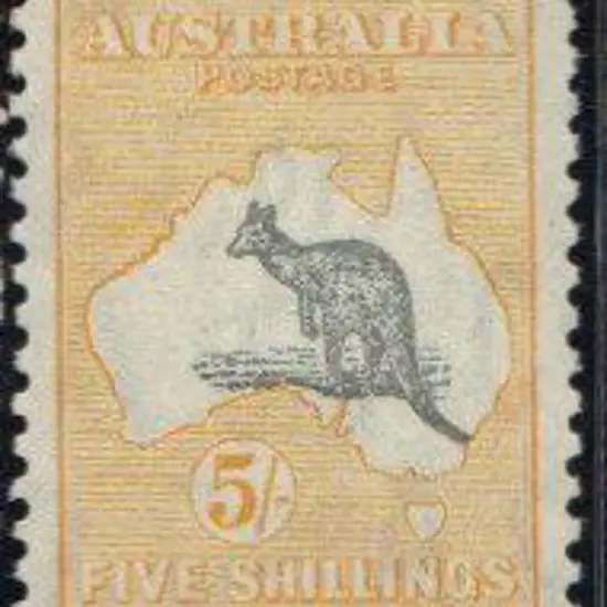 1931-36 CofA 5/- grey & yellow. MUH & well ...