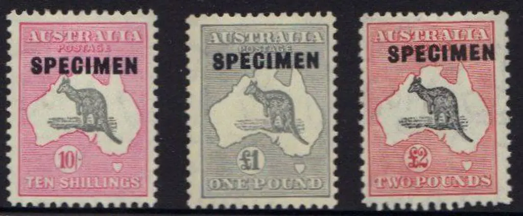 1931-36 CofA 10/-, £1 & £2 ovptd SPECIMEN. Fine ... Image 1++