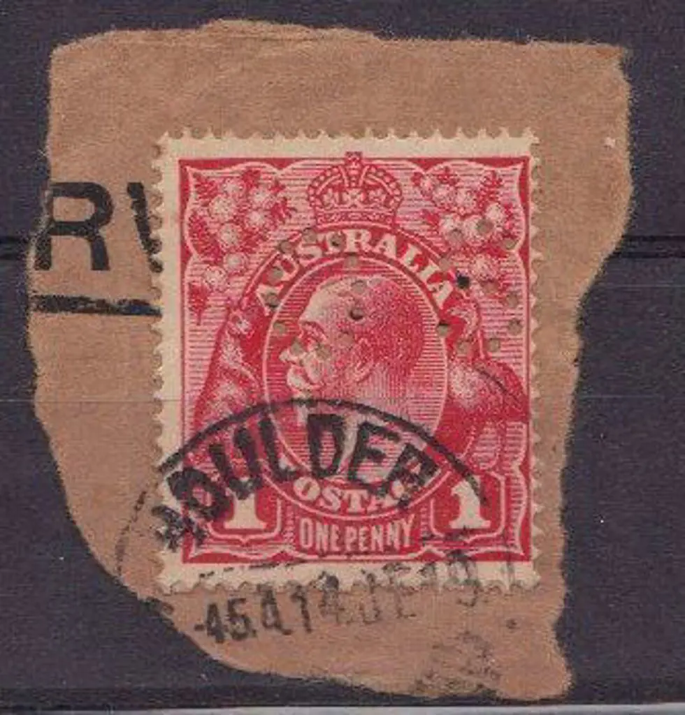 1914-20 Single wmk 1d crimson, perfined OS with ... Image 1++