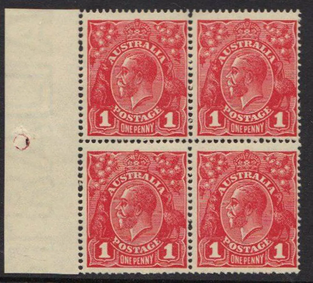 1918 Rough Unsurfaced Paper 1918 1d rose carmine ... Image 1++