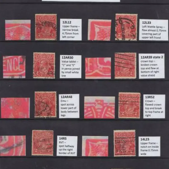 1918-23 Single wmk 2d red Die I range of 9 plated ...