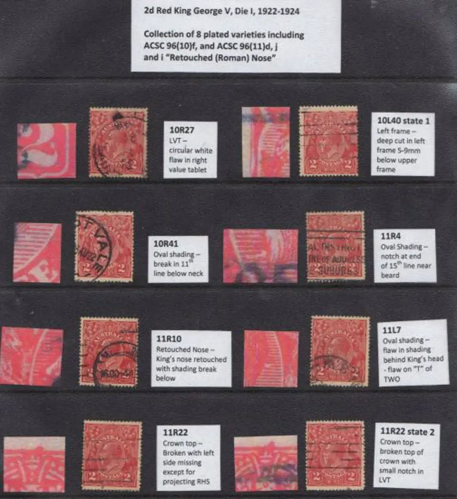 1918-23 Single wmk 2d red Die I collection of 8 ... Image 1++