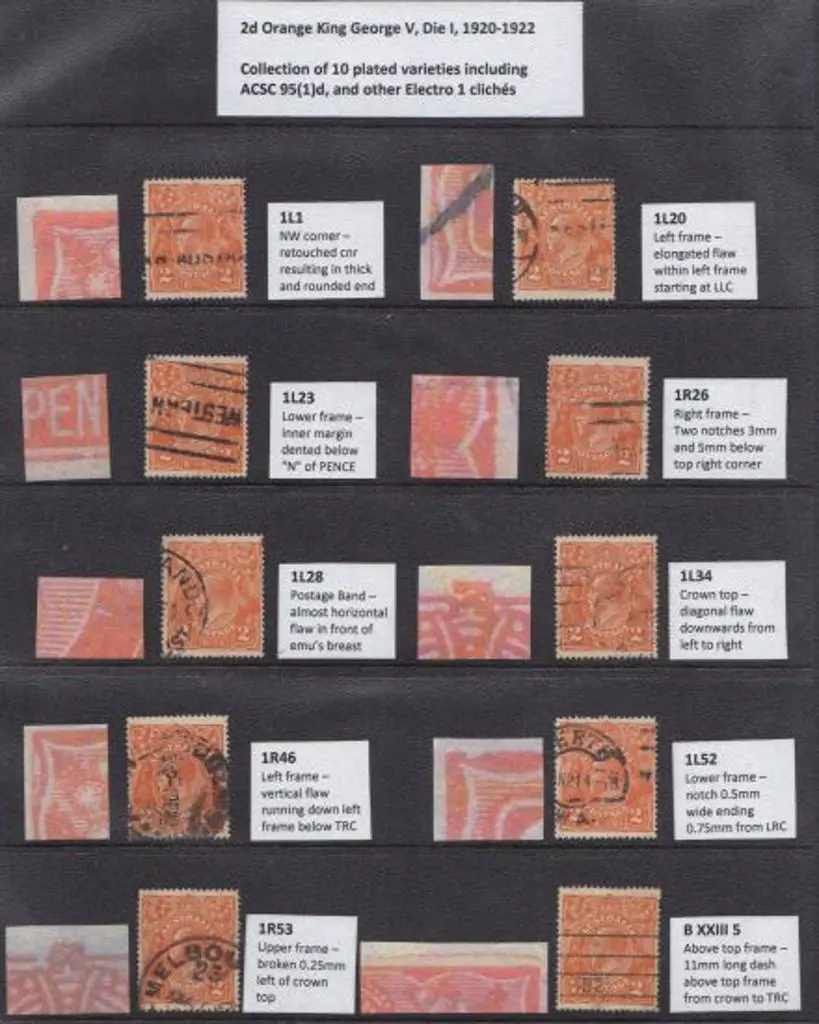 1918-23 Single wmk 2d orange selection of 10 good ... Image 1++