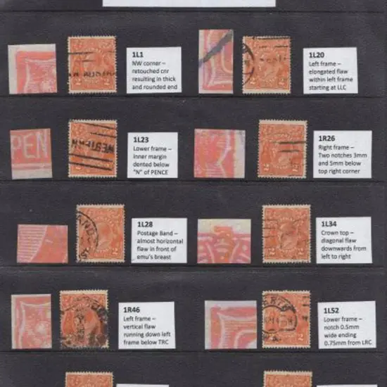 1918-23 Single wmk 2d orange selection of 10 good ...