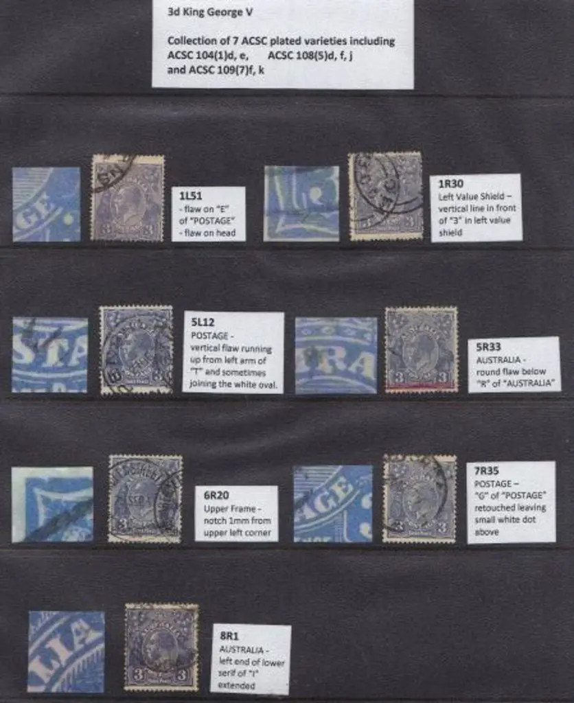 1918-23 Single wmk 3d blue range of 10 good to F/U ... Image 1++