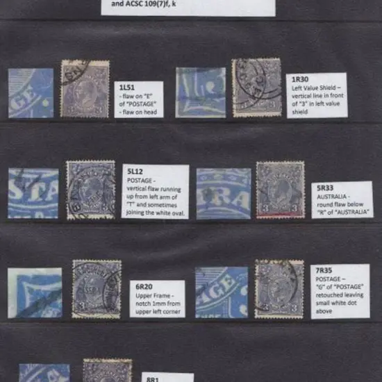 1918-23 Single wmk 3d blue range of 10 good to F/U ...