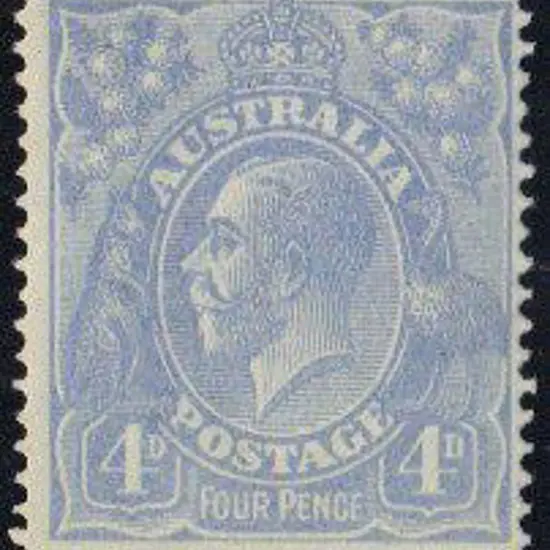 1918-23 Single wmk 4d pale milky blue MUH centred ...