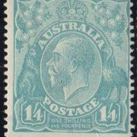 1918-23 Single wmk 1/4d pale blue. MUH, centred to ...