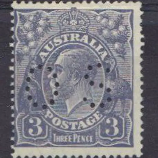 1926 3d dull ultramarine KGV perfined "OS" with ...