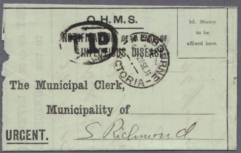 1914 "Notification of Case of Infectious Disease" ... Image 1++
