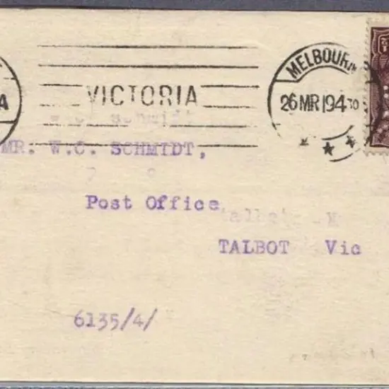 1919 1½d black brown KGV perf. "OS" on Victoria ...