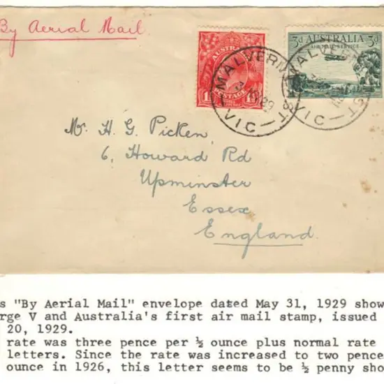 1929 (3rd May) cover to England with handwritten ...