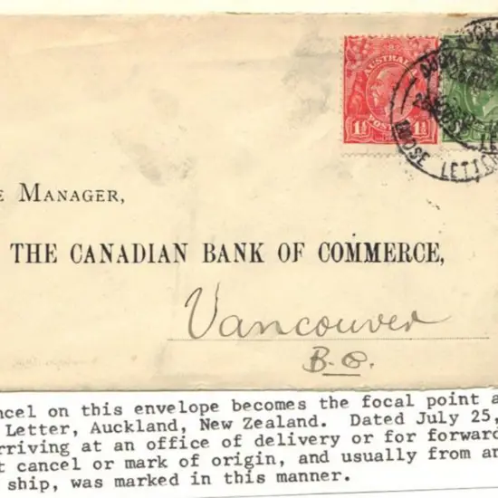 1929 cover from Commercial Banking Co. Sydney to ...