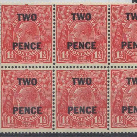 1930 2d on 1½d KGV with Type B re-entry 4R27 ...