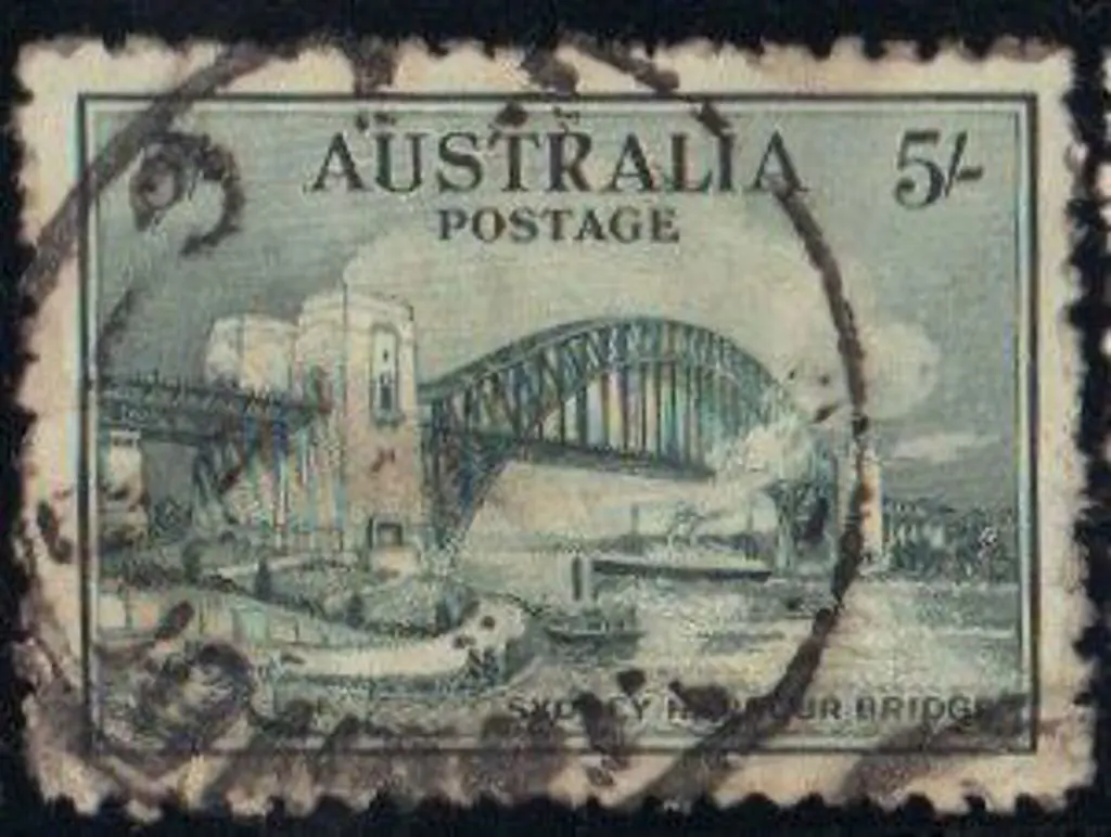 1932 5/- Sydney Harbour Bridge commercially used ... Image 1++