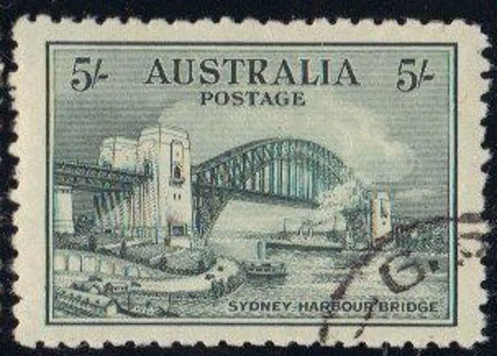 1932 5/- Sydney Harbour Bridge CTO in set of 4. ... Image 1++