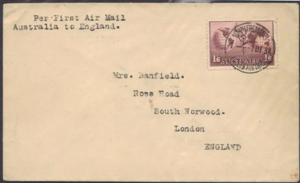 1934 1/6d Hermes on cover to England with ... Image 1++