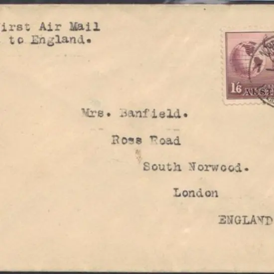 1934 1/6d Hermes on cover to England with ...