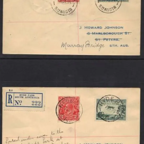 1936 (7th/8th Jan) Registered covers from Hynam & ...
